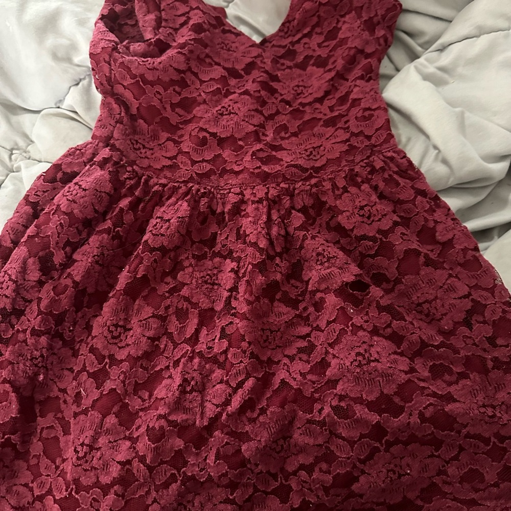 Maroon lace dress